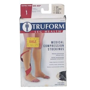 Truform Leg Health 0845 Medical Compression 30-40 Extra Firm Black Sz 3XL